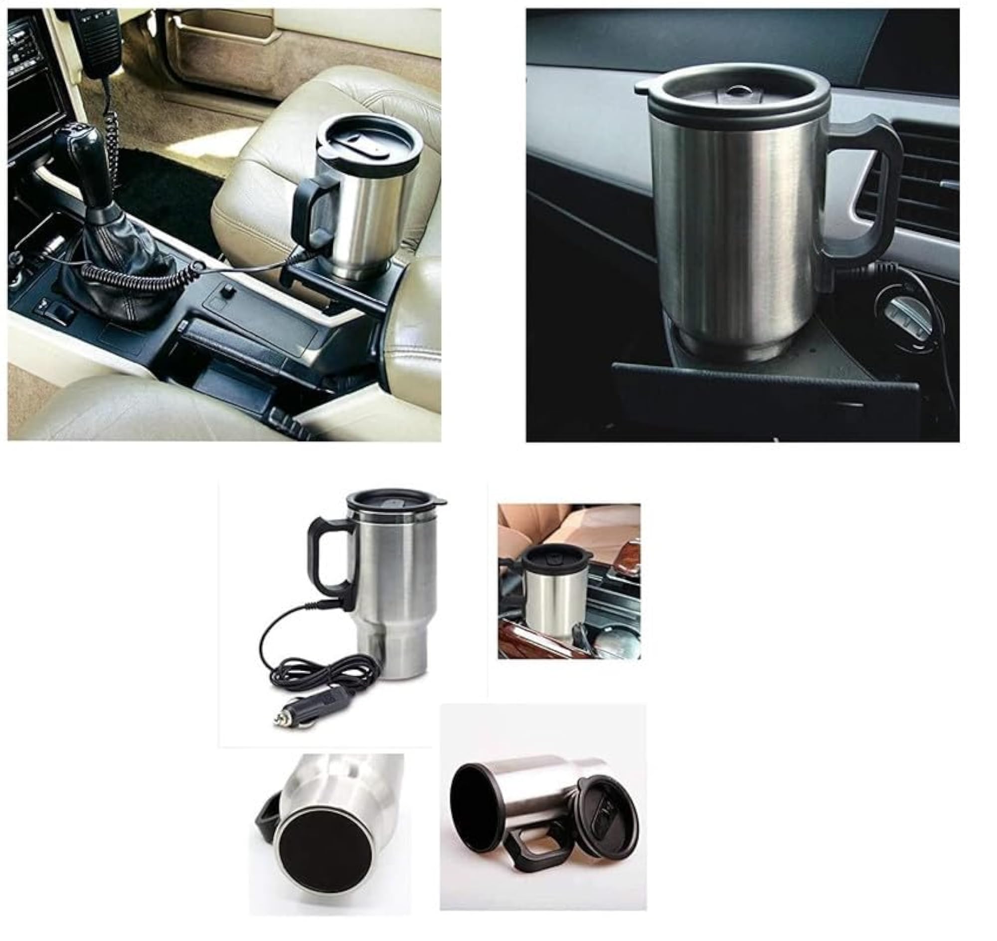 12V Car Electric Heating Mug/Cup 450ML Stainless Steel